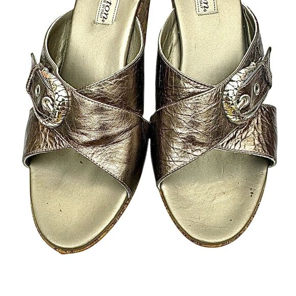 Brighton Women’s Wedge Sandal Pewter Color Size 8.5 M EUC Made In Italy - Picture 10 of 11